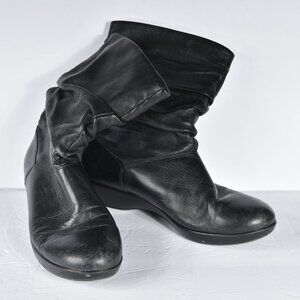 Dansko Devin Black Leather Slouch Ankle Booties size 39